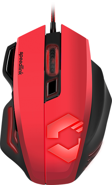 DECUS RESPEC Gaming Mouse, black-red