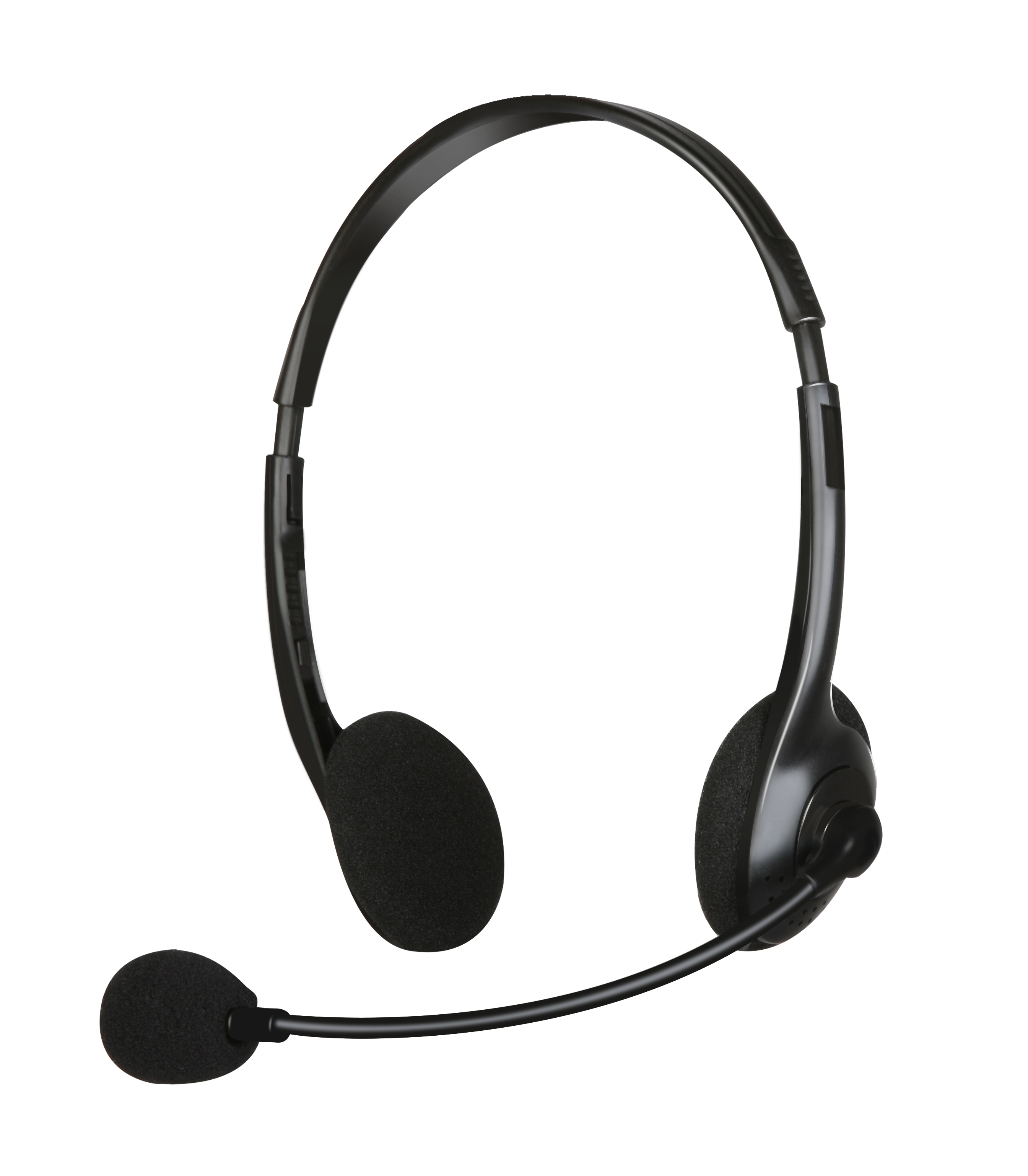 Abbildung eines schwarzen Headsets mit Mikrofon, geeignet für PC, Callcenter oder Home-Office-Anwendungen