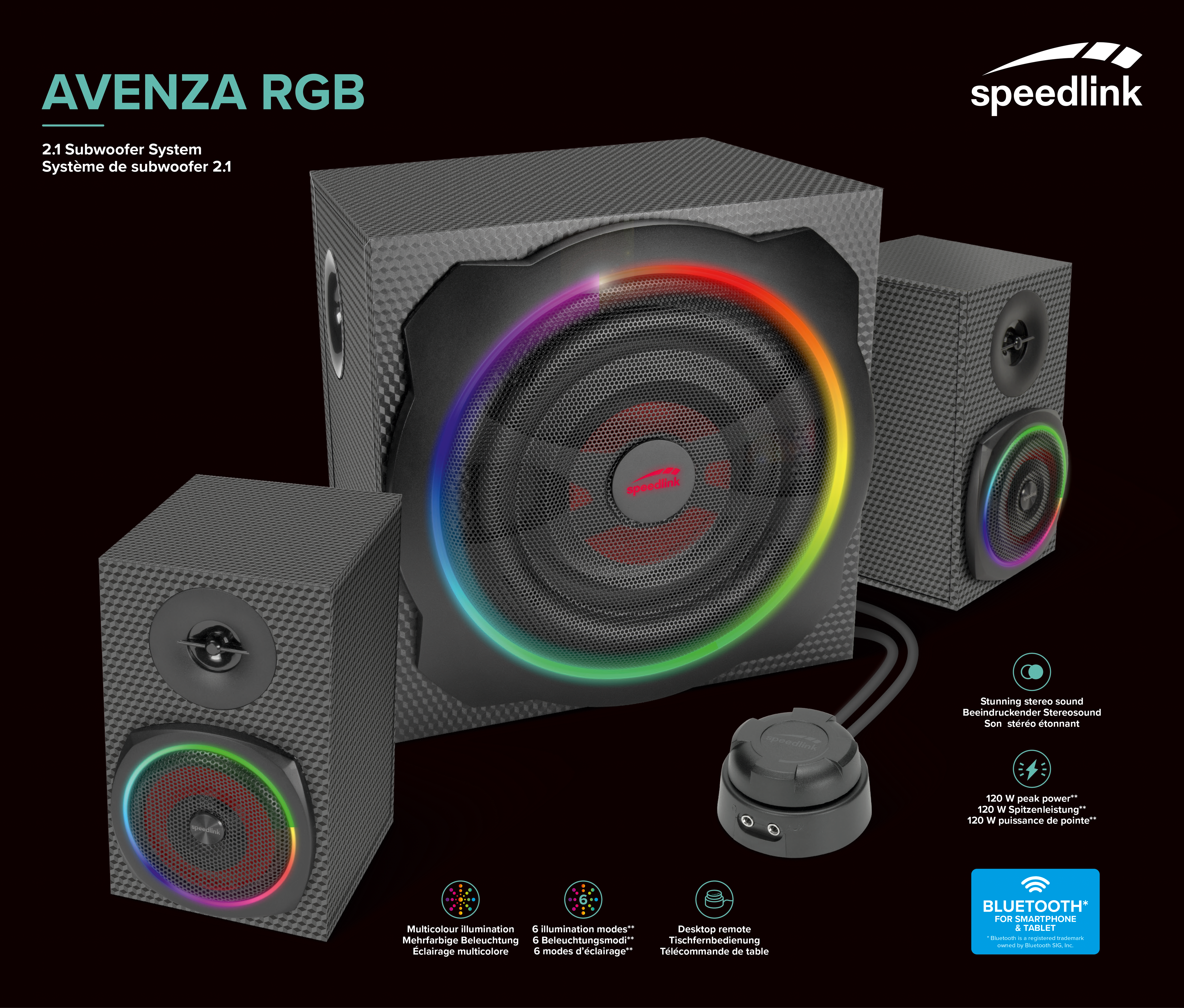 AVENZA RGB 2.1 Subwoofer System, black