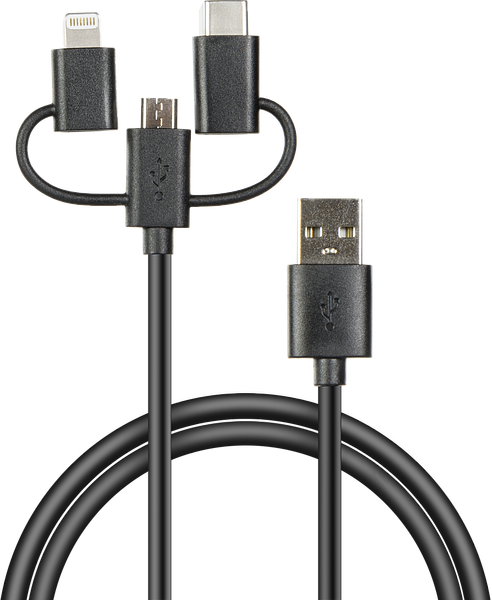 3in1 Lightning cable, for iPhone-iPad, 1m