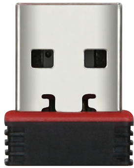 Kompakter USB Nano-Adapter mit schwarzem und rotem Design, ideal für drahtlose Übertragungen