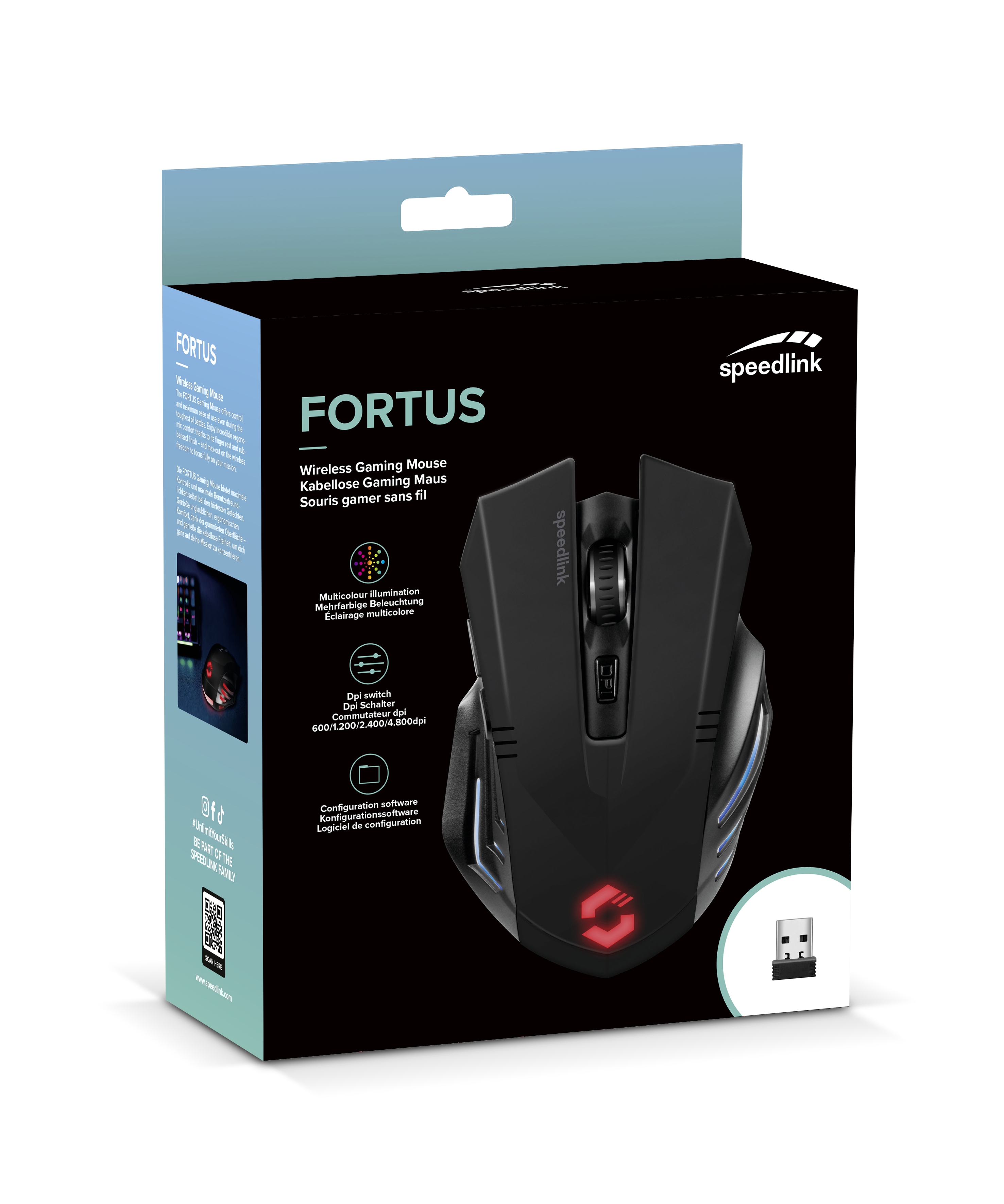 Wireless, - SL-680100-BK-01 FORTUS Gaming | Mouse black