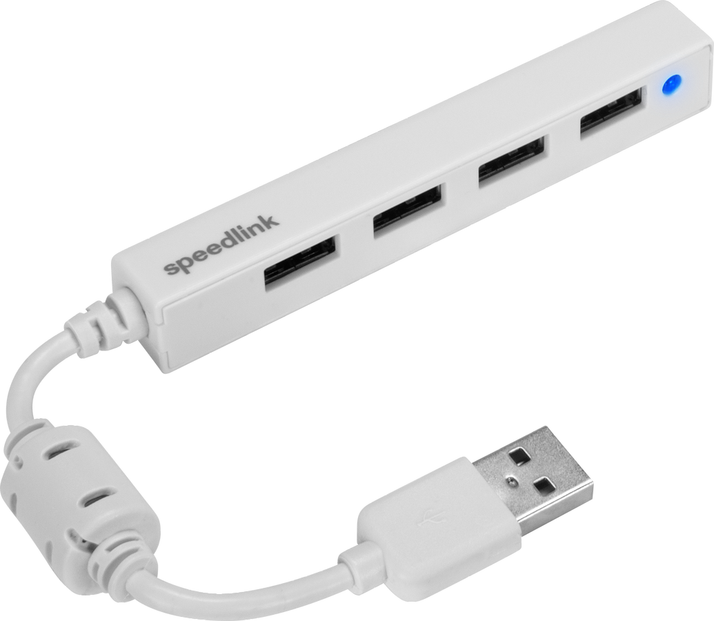 SNAPPY SLIM USB Hub, 4-Port, USB 2.0, Passive, White