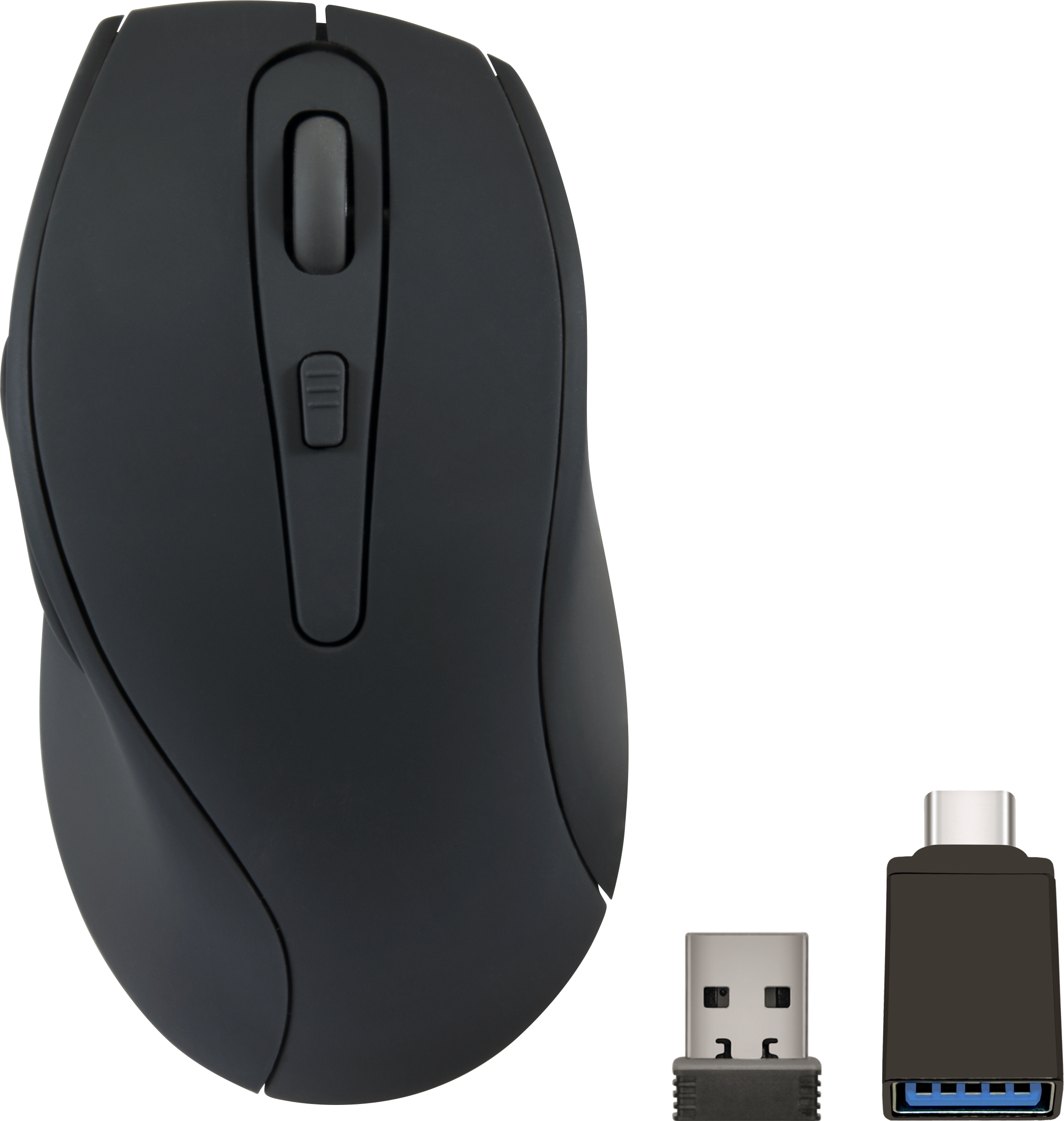 AXON Geräuscharme & Antibakterielle Wiederaufladbare Maus - Kabellos, USB-A/-C, rubber-schwarz