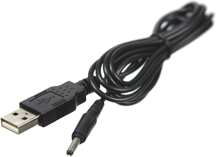 Schwarzes USB auf Hohlstecker Kabel zum Laden und Übertragen von Daten, 1 Meter Länge