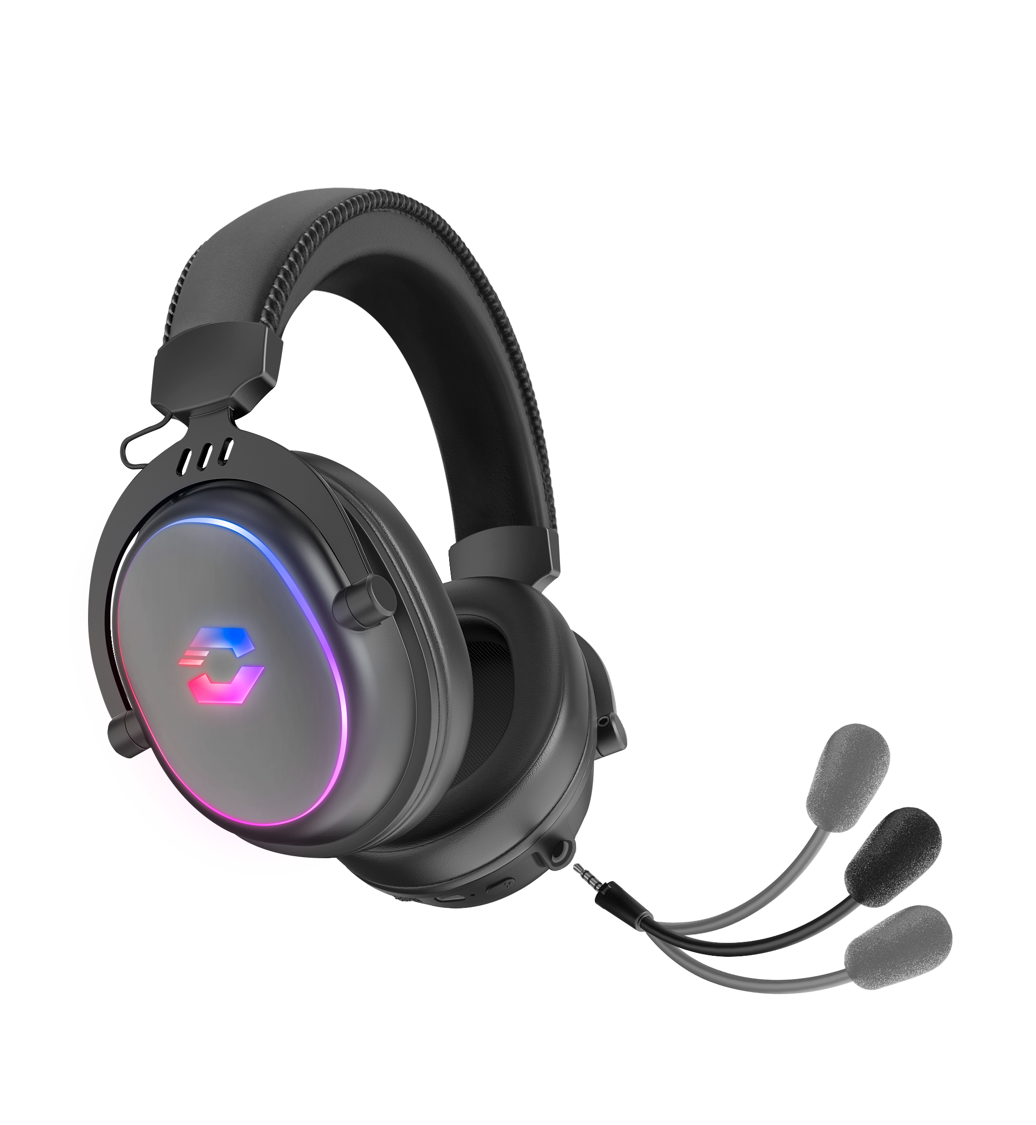 CONUX Wireless RGB Stereo Gaming Headset - for PC/ PS5/PS4/Xbox Series X/S/Switch2/Switch/OLED/Lite, black
