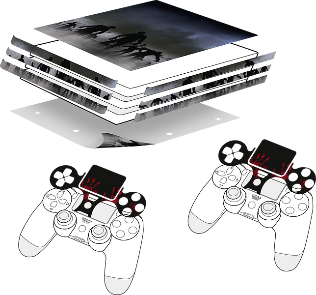 Dekorative Aufkleber im Zombie-Motiv für PlayStation 4 Konsole und zwei Controller, optimaler Schutz und individuelles Design
