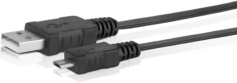 Schwarzes USB auf Micro-USB Kabel, geeignet zum Laden und zur Datenübertragung
