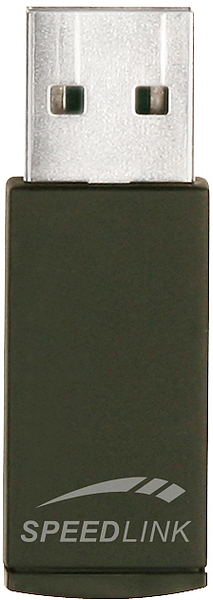 Schwarzer USB-Stick der Marke SPEEDLINK für einfachen Anschluss an Computer und Laptops