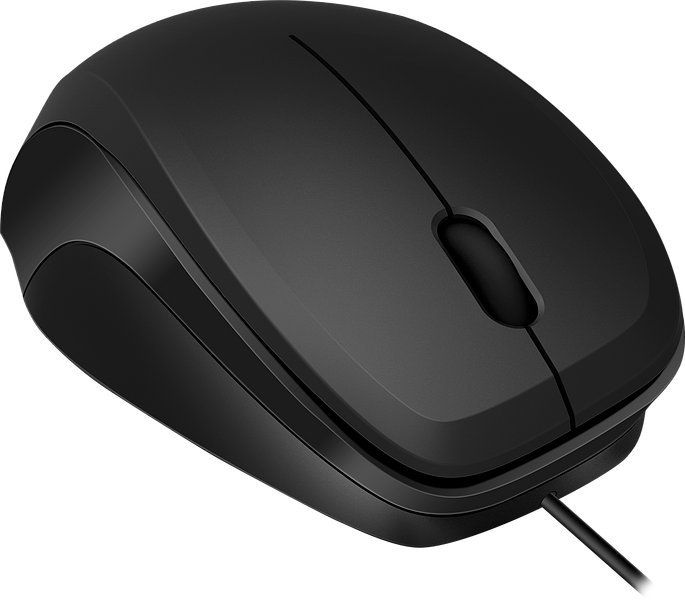LEDGY Mouse - USB, Silent, black-black