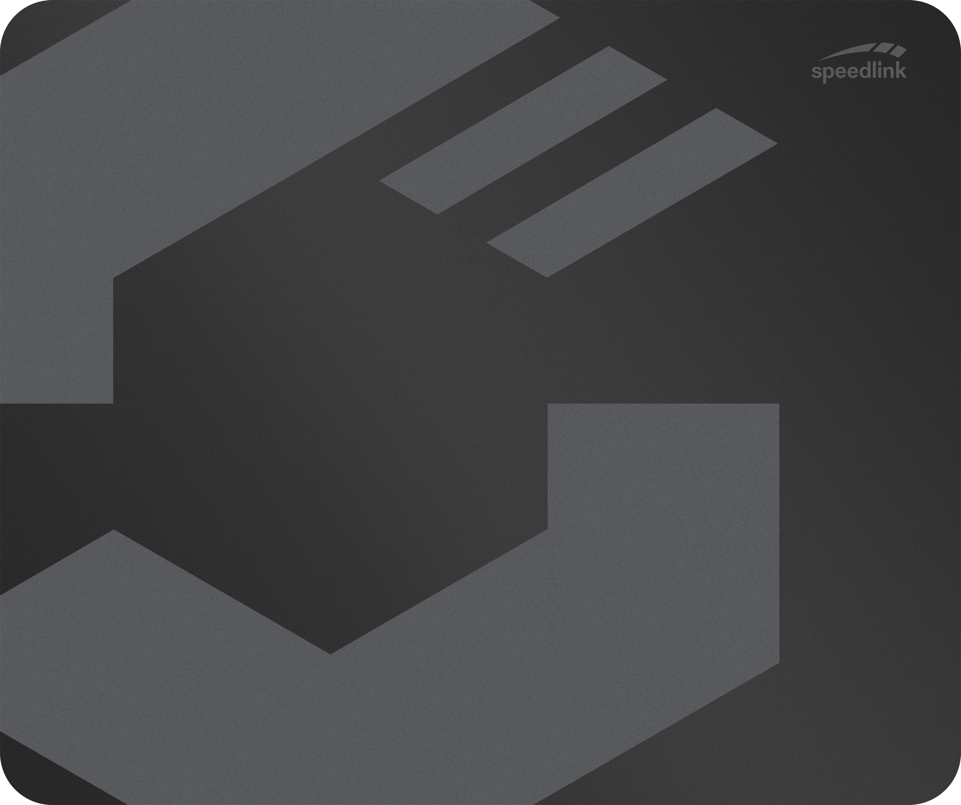 Speedlink Mousepad in Schwarz mit abstraktem, grauem Muster und abgerundeten Ecken, ideal für Büro und Gaming