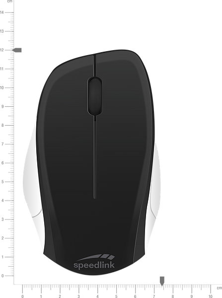 LEDGY Mouse - Wireless, Silent, black-white