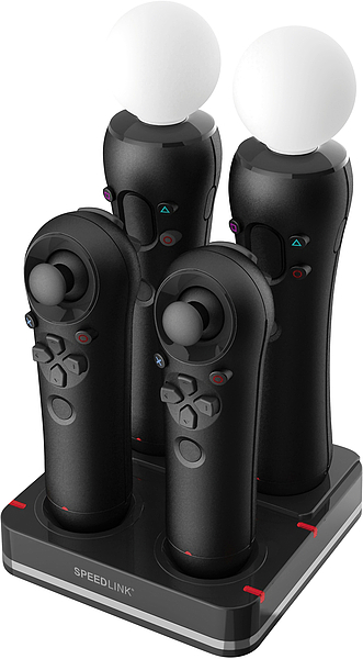 SPEEDLINK Ladestation mit zwei PlayStation Move Motion Controllern und zwei Navigation Controllern