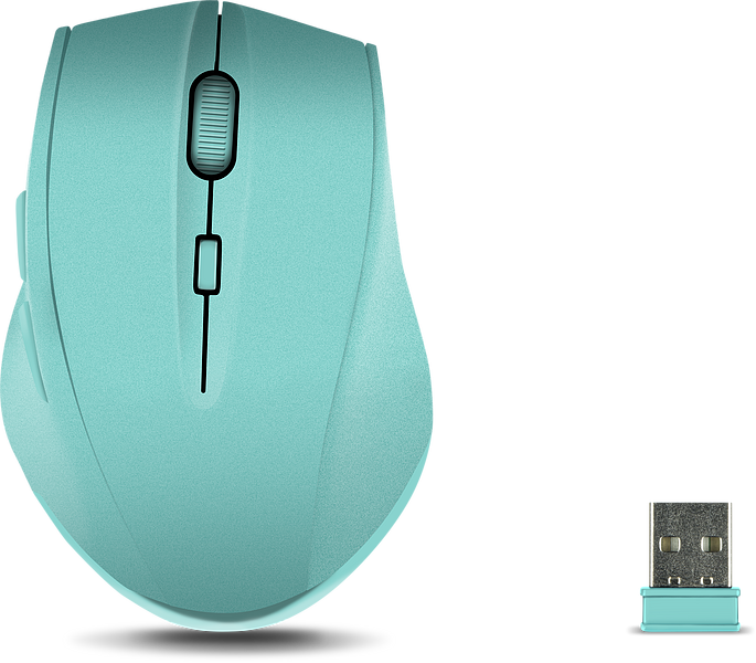 CALADO Silent Mouse - Wireless USB, rubber-turquoise | SL-630007-RRTE