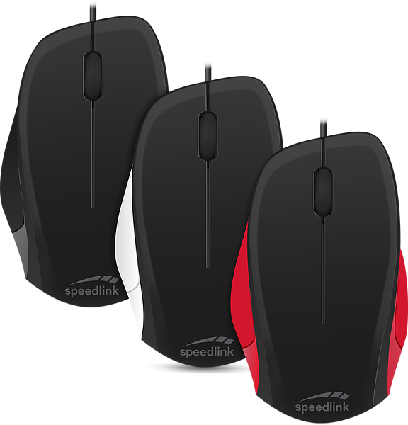 LEDGY Mouse - USB, Silent, black-red