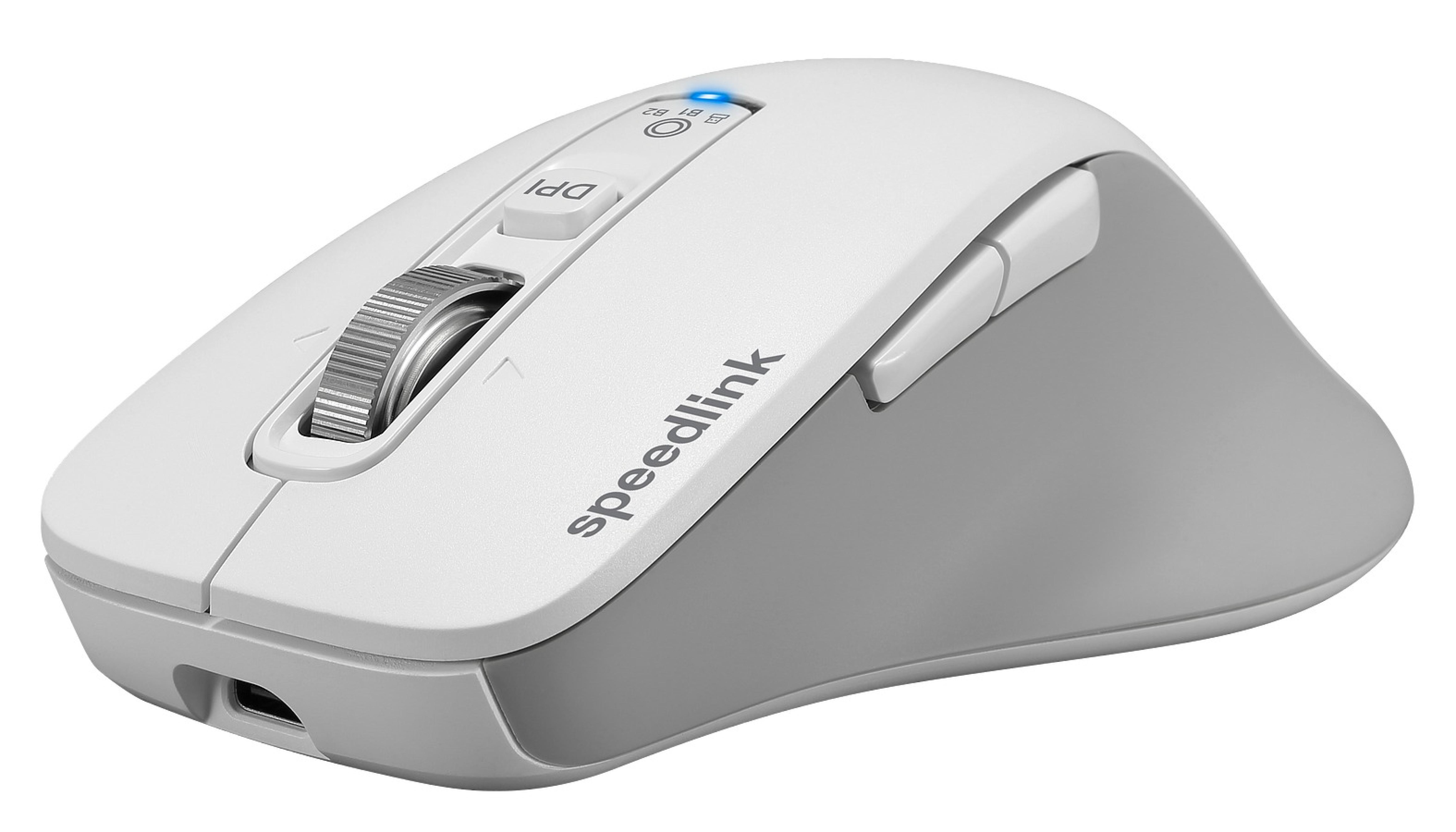 VELORA wiederaufladbare Maus - kabellos, Bluetooth, Smart Flying Scroll Wheel, weiß