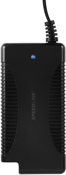 Schwarzes SPEEDLINK Netzteil für Xbox 360 Konsole mit LED-Anzeige, Oberansicht