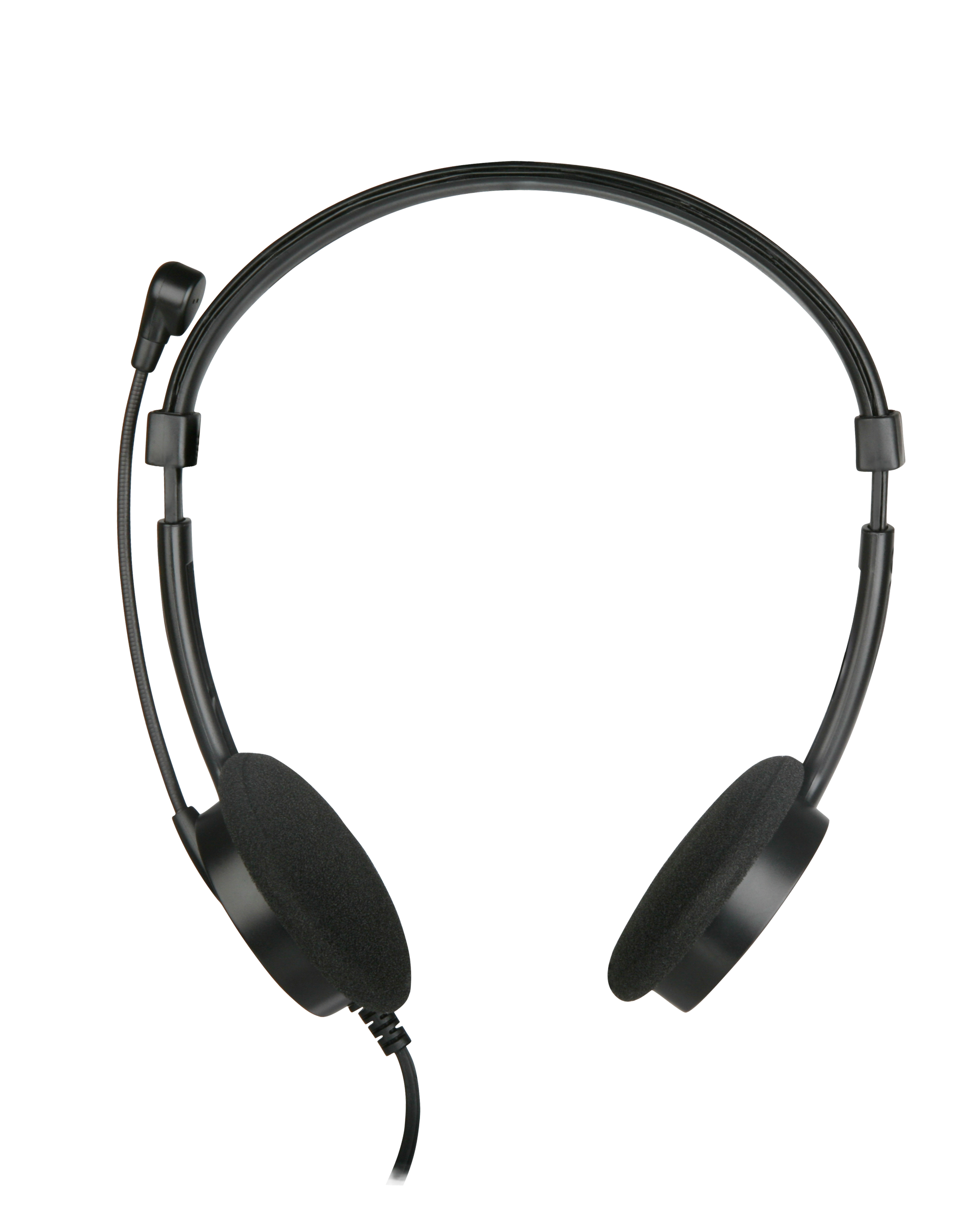 Schwarzes On-Ear-Headset mit gepolsterten Ohrmuscheln und Mikrofon, geeignet für Computer und Büroanwendungen