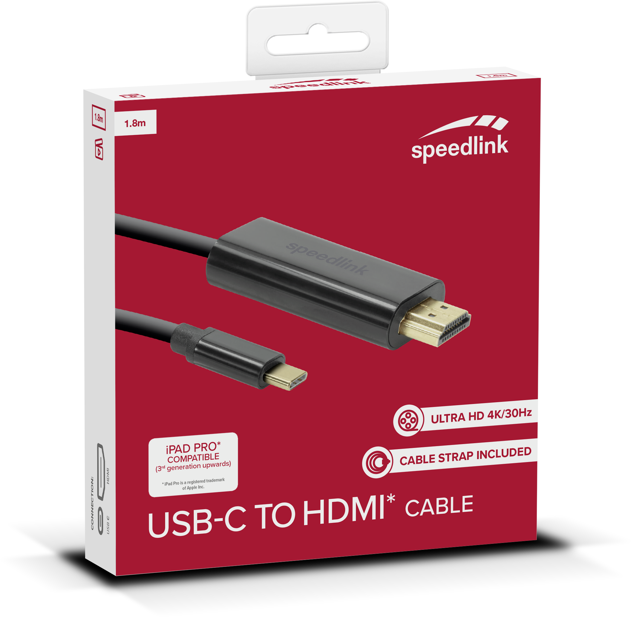 USBC to HDMI cable, 1.8m HQ SL180026BK