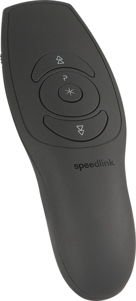 Schwarzer Speedlink Presenter mit mehreren Tasten für kabellose Präsentationssteuerung