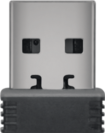 Detailansicht eines kleinen USB-Adapters für drahtlose Konnektivität am Computer