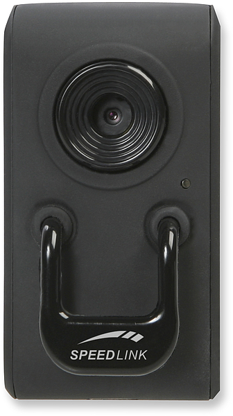 Schwarze SPEEDLINK Überwachungskamera mit großem Objektiv und Clip-Halterung, ideal zur Videoüberwachung