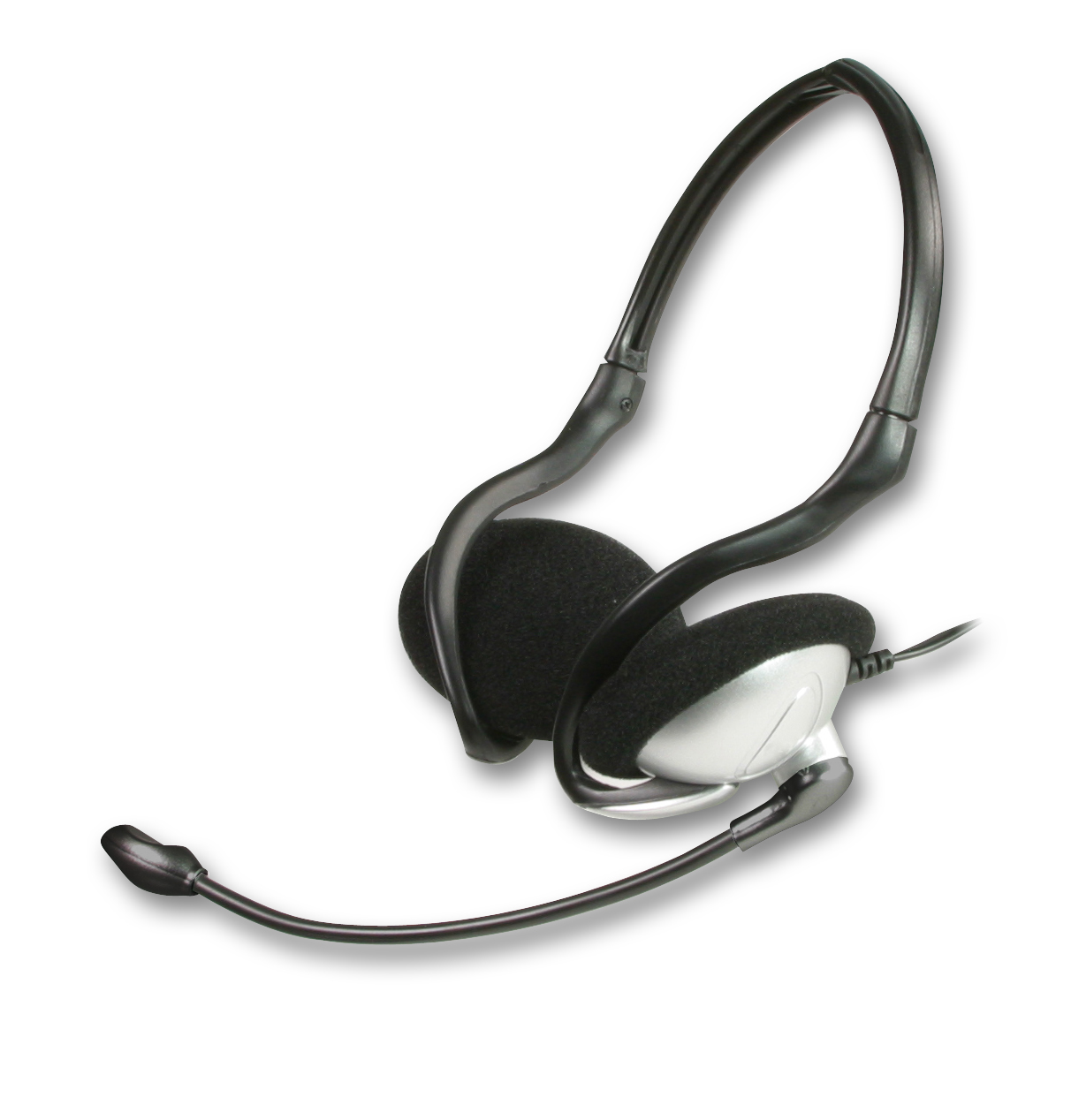 Schwarzes Stereo-Headset mit Mikrofon, geeignet für PC, Telefonie und Online-Konferenzen