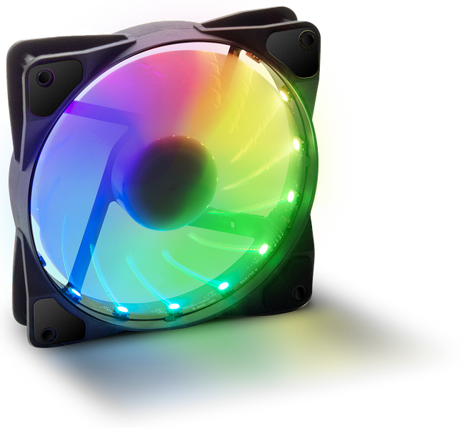 PC Gehäuselüfter mit bunter RGB LED-Beleuchtung, geeignet für Computergehäuse