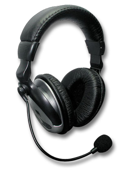 Schwarzes Over-Ear-Headset mit gepolsterten Ohrmuscheln und Mikrofon