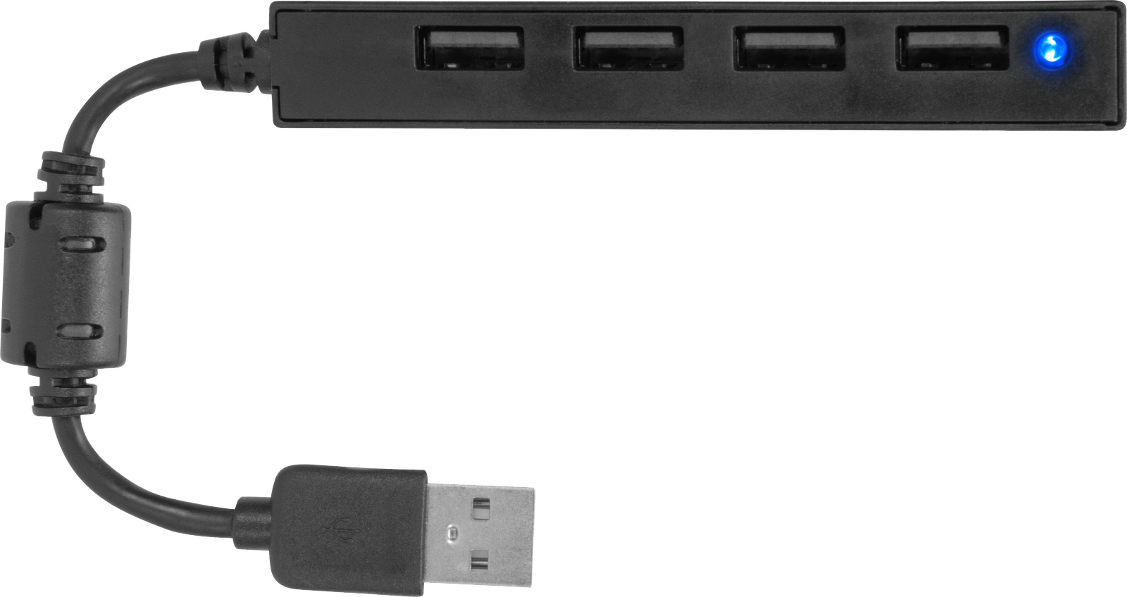 SNAPPY SLIM USB Hub, 4-Port, USB 2.0, Passiv, schwarz