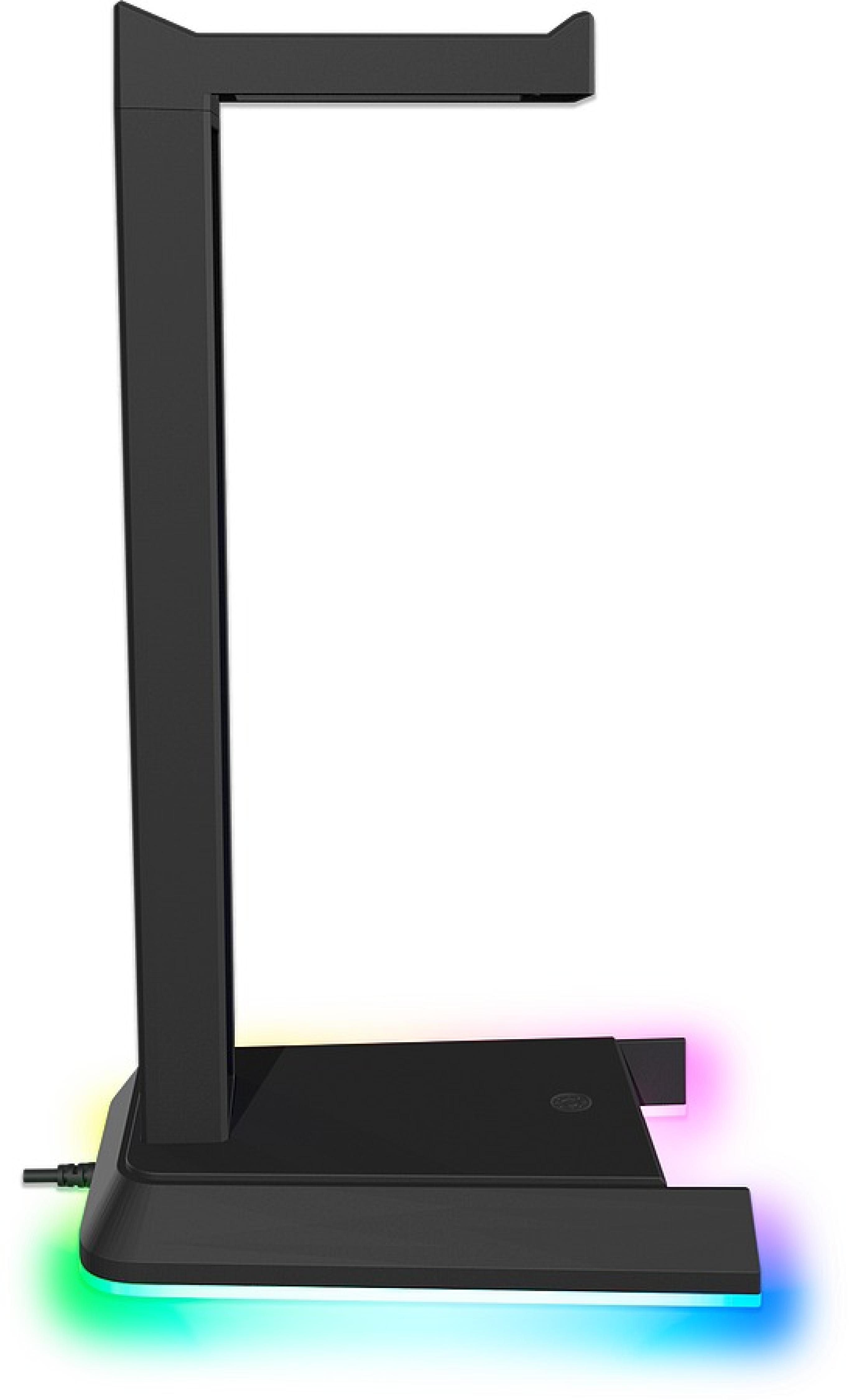 EXCELLO NX RGB Headset Stand, USB 2.0 Hub, black