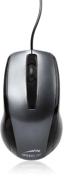 Kabelgebundene SPEEDLINK Maus in Schwarz-Grau mit ergonomischem Design, ideal für Büro und Alltag
