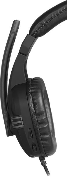 Schwarzes kabelgebundenes Over-Ear-Headset mit Mikrofon für Computer oder Gaming