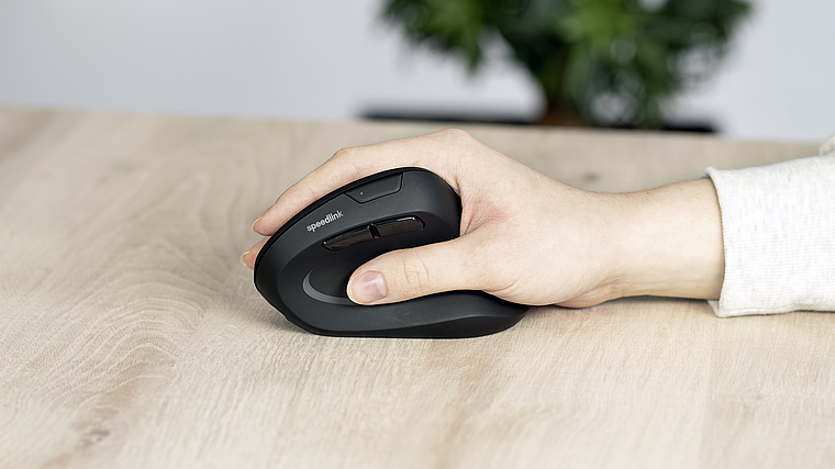 PIAVO PRO Illuminated Rechargeable Vertical Ergonomic Mouse - wireless, rubber-black