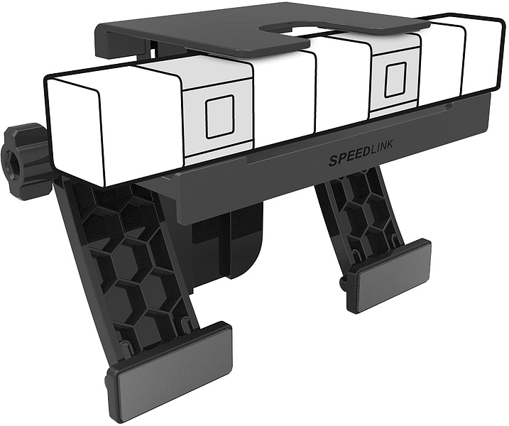 SPEEDLINK Tastatur-Halterung in Schwarz-Weiß zur Befestigung an einem Gaming-Tisch mit stabiler Konstruktion