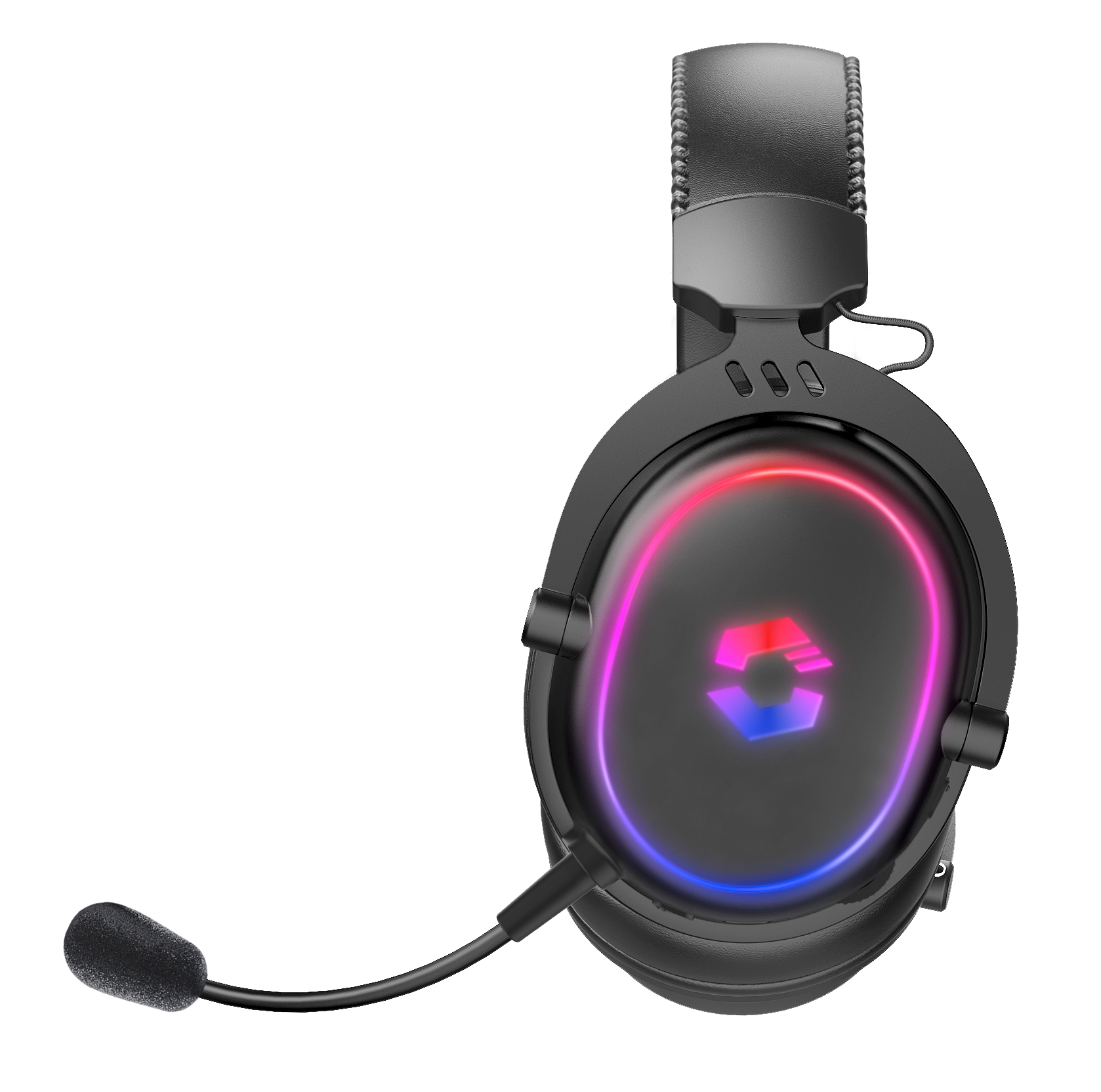 CONUX Wireless RGB Stereo Gaming Headset - for PC/ PS5/PS4/Xbox Series X/S/Switch2/Switch/OLED/Lite, black