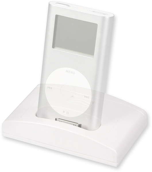 Weiße Dockingstation für iPod Classic, geeignet zum Laden und Synchronisieren