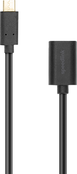 Speedlink USB-Verlängerungskabel in Schwarz mit Micro-USB- und USB-A-Anschluss, geeignet für Datenübertragung und Laden