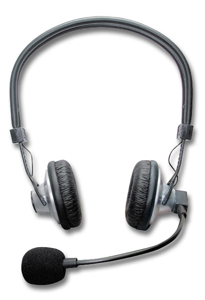 Schwarzes Headset mit Mikrofon, geeignet für Computer, Telefonie, Videokonferenzen und Spiele