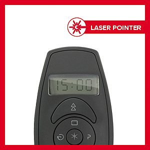 Schwarze Fernbedienung für Präsentationen mit LCD-Display, Timer und Laserpointer-Funktion