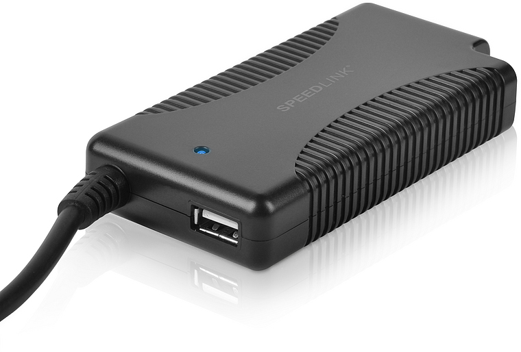 Schwarzes externes Festplattengehäuse von SPEEDLINK mit USB 2.0 Anschluss für 2,5 Zoll Festplatten