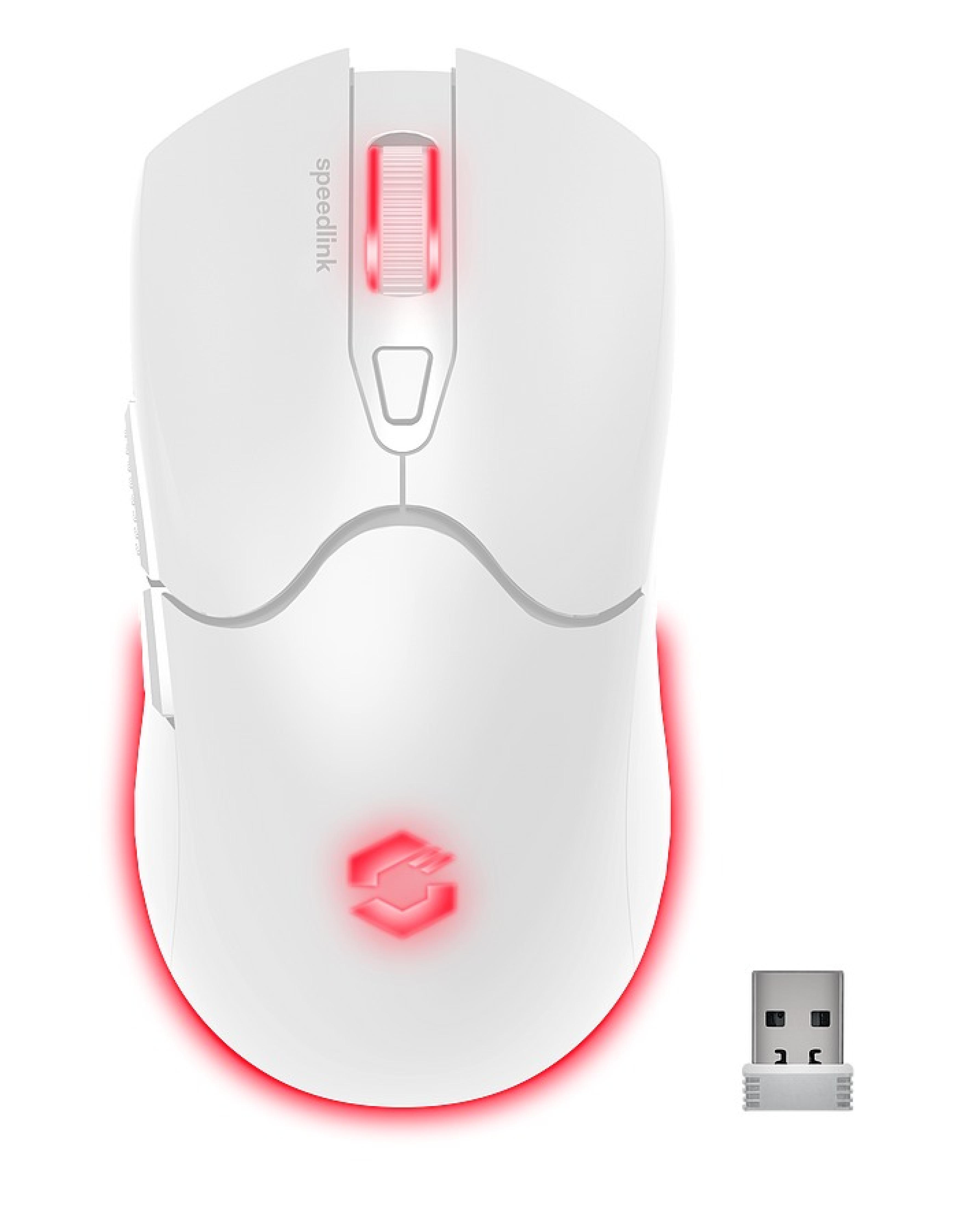 VELOX Wiederaufladbare RGB Gaming Maus - kabellos, weiß