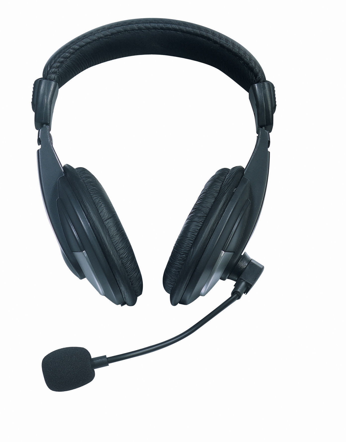 Hochwertiges schwarzes Over-Ear-Headset mit verstellbarem Mikrofon, geeignet für Computer, Gaming oder Büroanwendungen