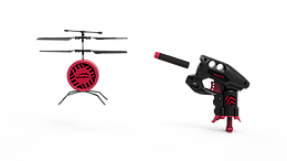 Elektronisches Schießspiel-Set mit rot-schwarzer Zielscheibe, zwei Würfeln und Pistole, geeignet für Kinder und Erwachsene