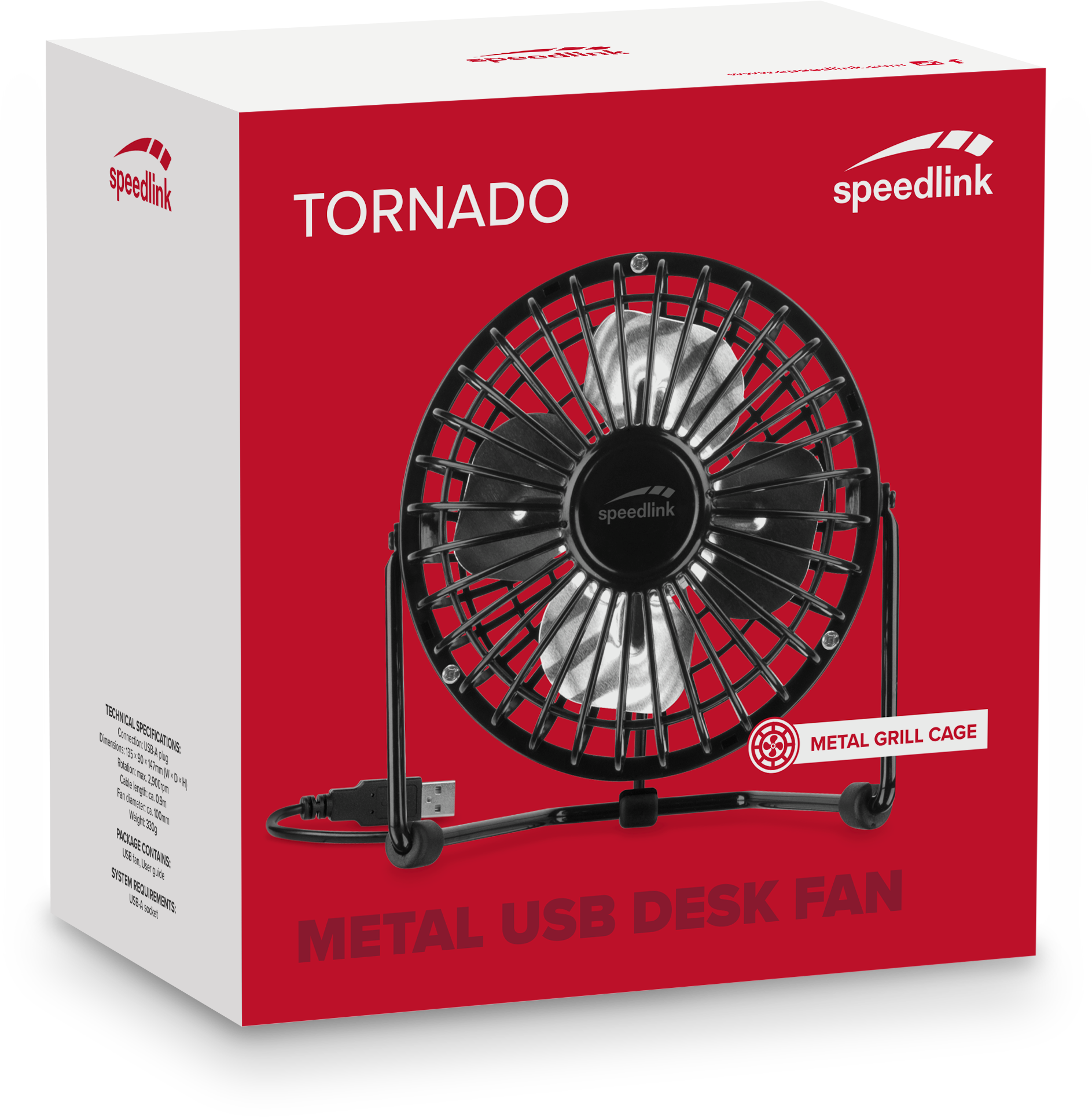 TORNADO METAL USB Desk Fan, black SL600502BK