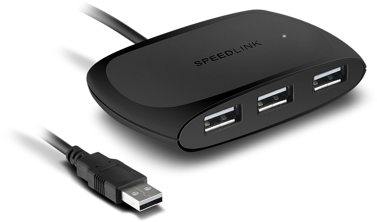 SNAPPY USB Hub, 4-Port, USB 2.0, Passive Black