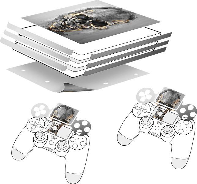 Sticker for PS4 PRO & Controller, Skull