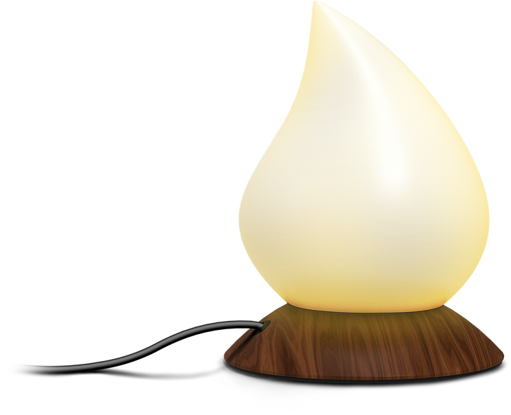 Stimmungsvolle LED Tischlampe in Tropfenform mit Holzsockel, modernes Leuchtmittel für Wohn- und Schlafzimmer