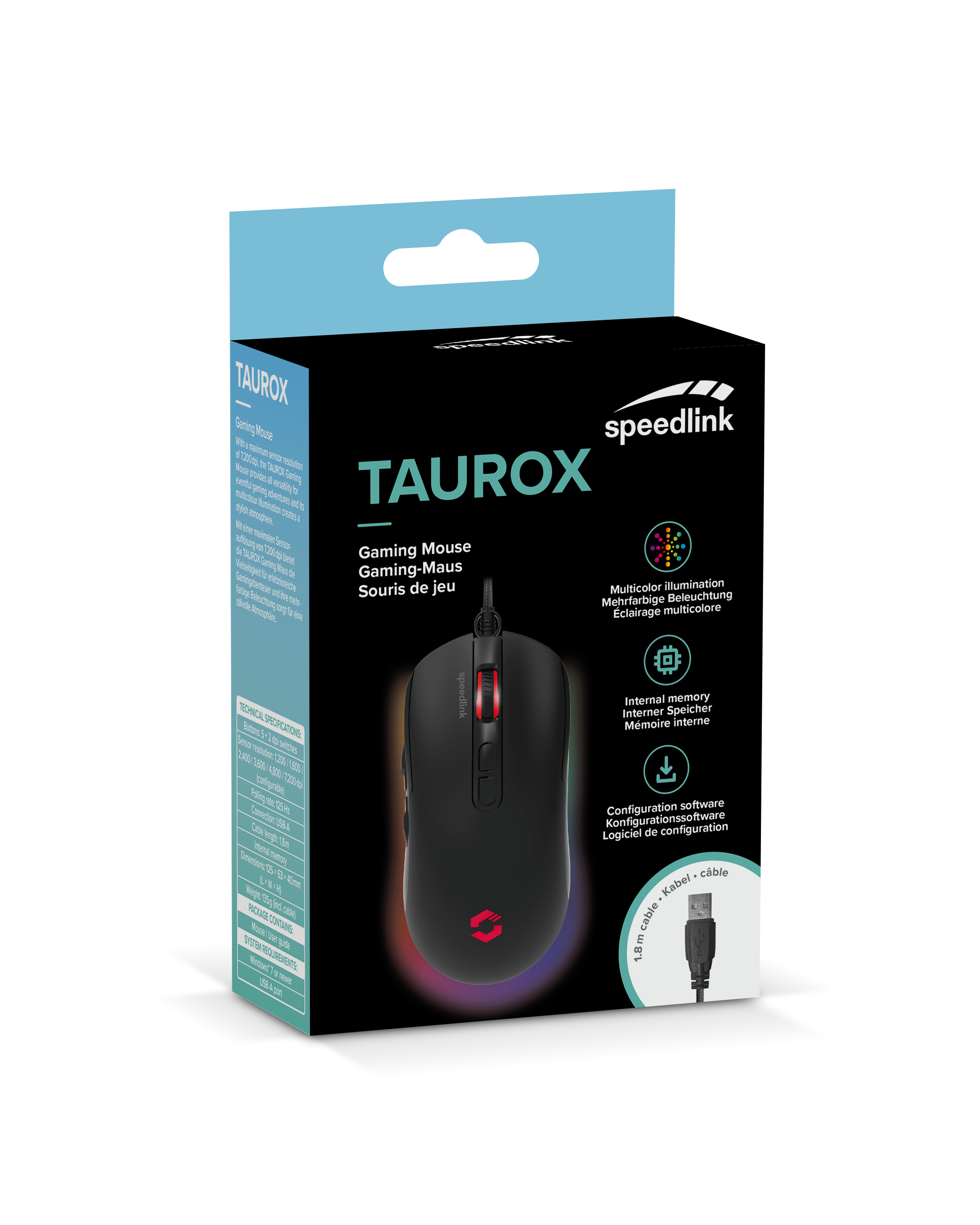 TAUROX RGB Gaming Mouse, black | SL-680016-BK