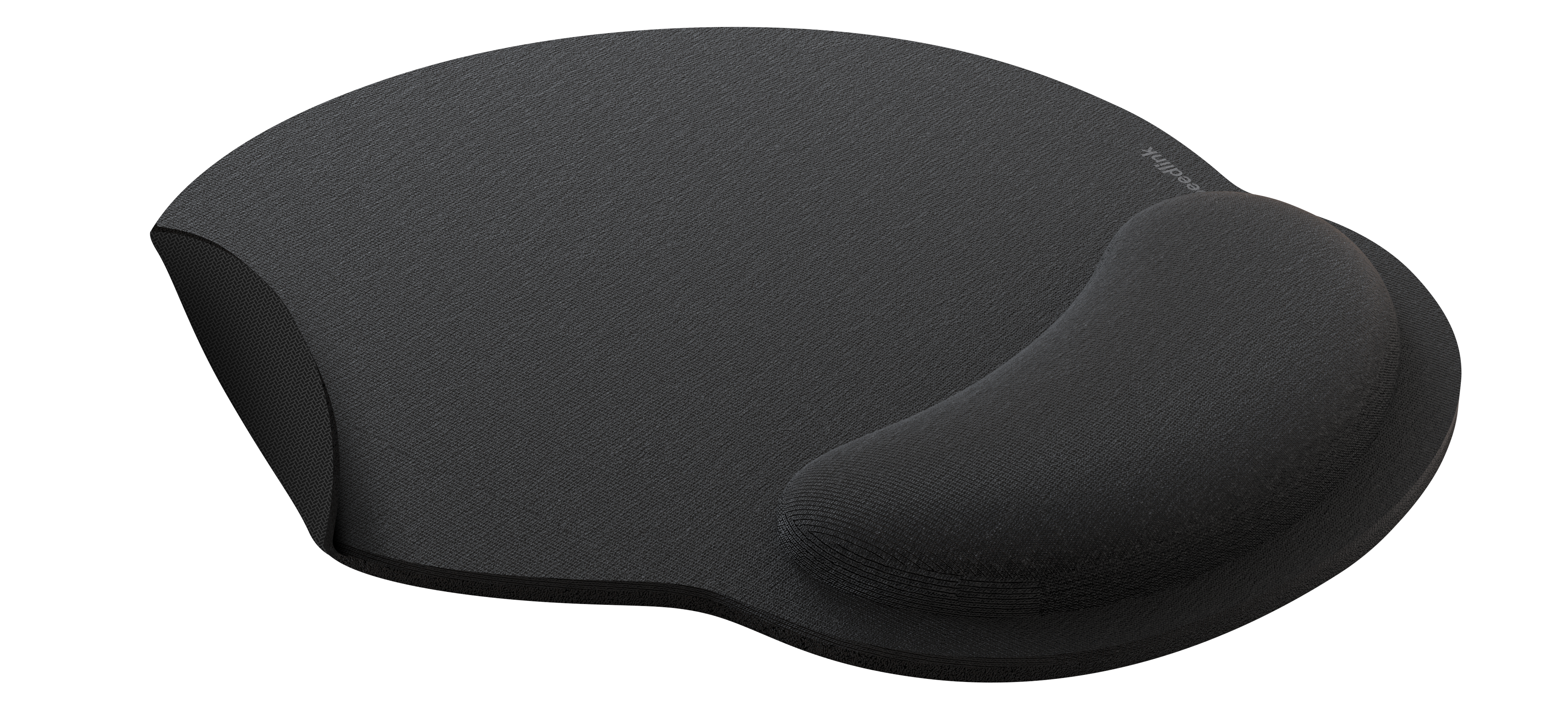 Schwarzes ergonomisches Mauspad mit integrierter Handgelenkauflage für komfortables Arbeiten am Schreibtisch